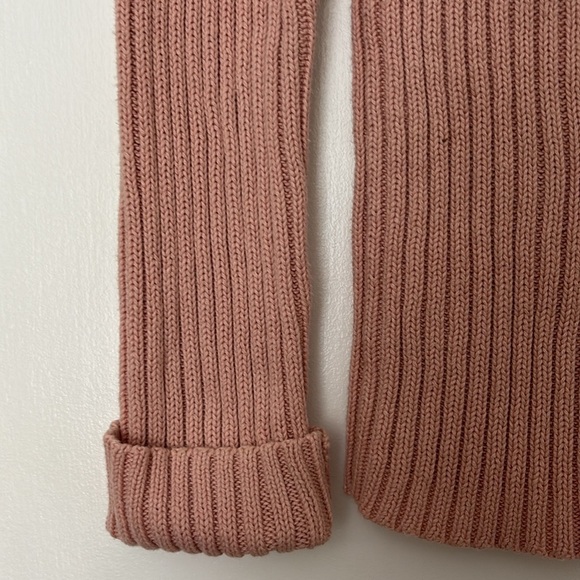 AXCESS sweater, dusty pink size medium, all cotton, turtleneck, cable knit - Picture 5 of 7